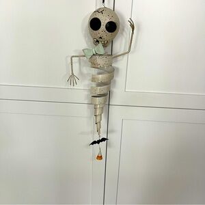 Happy Skeleton bouncy Door Decoration glow in the dark bow tie